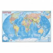 Карта Мира Политическая 230х150см масштаб 1:15,5м инфографика ламинированная, ГЕОДОМ, 9785906964908