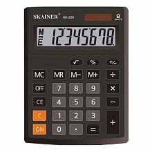 Калькулятор настольный  8 разрядов черный SKAINER SK-208