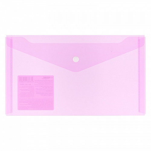 Папка-конверт с кнопкой 232х132мм прозрачная фиолетовая Expert Complete Classic travel 220577