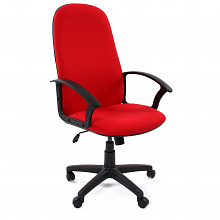 Кресло офисное Chairman 289 красное тканевое покрытие, спинка красная 12-266
