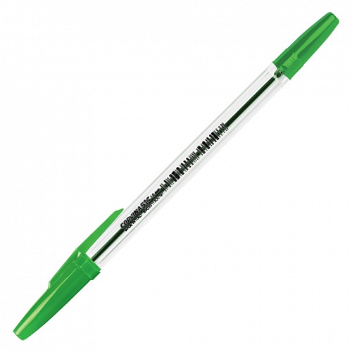 Ручка шариковая  1мм зеленый стержень масляная основа прозрачный корпус Corvina 40163/04