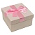 Коробка подарочная квадратная  13х13х7,5см с бантом Светло-розовая OMG, 720365/2