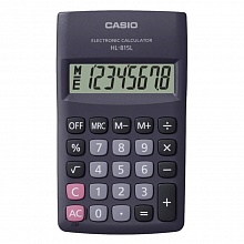 Калькулятор карманный  8 разрядов CASIO черный HL-815L-BK-W-GP