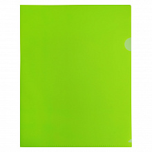 Папка-угол А4 пластик 0,18мм салатовый Double Neon Бюрократ DNECLETT