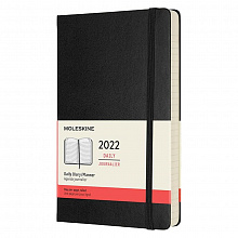 Ежедневник датированный 2022г А5 200л черный на резинке Classic Large Moleskine DHB12DC3