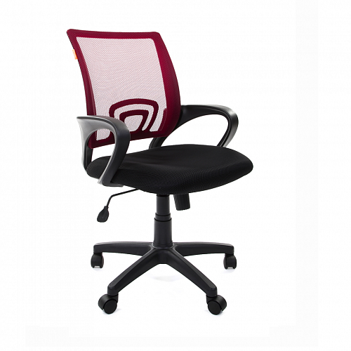 Кресло офисное Chairman 696 тканевое покрытие, спинка бордовая сетка TW-06