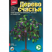Плетение пайетками Дерево счастья Слива Lori Дер-018