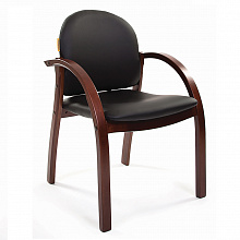 Кресло для посетителей Chairman 659 Terra экокожа черная матовая CH-659