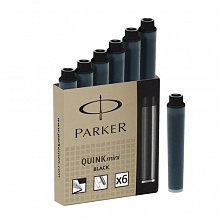 Капсулы для перьевых ручек черные мини набор 6шт. PARKER (цена за шт.) S0767220,1950407