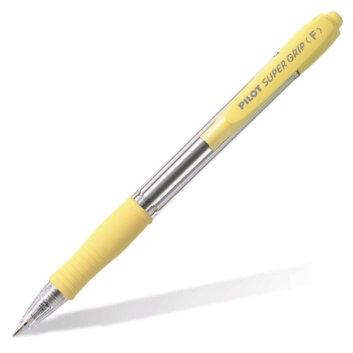 Ручка шариковая автоматическая 0,7мм синий стержень масляная основа желтый корпус PILOT Super Grip BPGP-10R-F