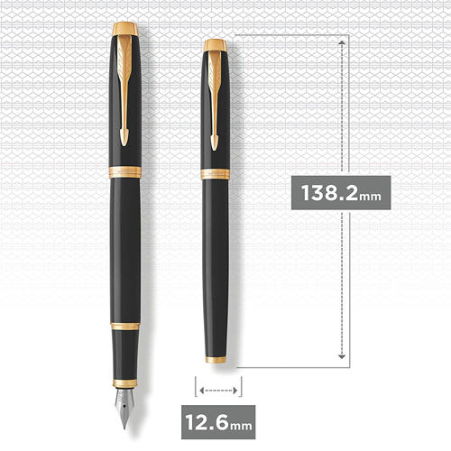 Ручка перьевая 0,8мм синие чернила PARKER IM Core F321 Black GT F 1931645