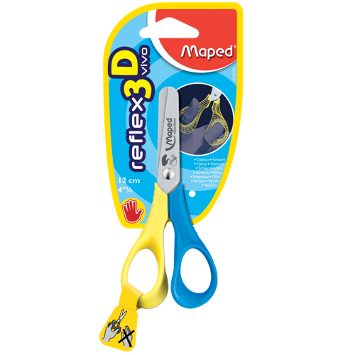 Ножницы детские для левшей 12см MAPED Reflex 3D Vivo 472510