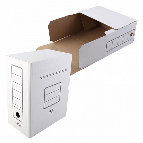 Короб архивный 150мм картон белый Бланкиздат, ASR7119