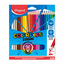 Карандаши пластиковые  24 цв трехгранные повышенной прочности MAPED Color Peps Strong 862724