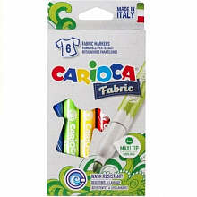Фломастеры для текстиля  6 цветов Carioca Fabric 40956/6