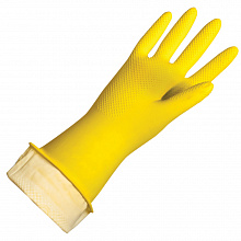 Перчатки латексные M Paclan с х/б напылением, желтые 602489
