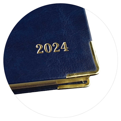 Ежедневник датированный 2024г А5 176л синий кожзам Сариф Феникс Escalada, 63770