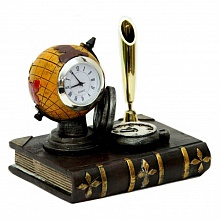 Часы настольные кварцевые на декоративной подставке Глобус Феникс-Презент, 41065