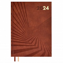 Ежедневник датированный 2024г А5+ 176л коричневый кожзам Амальфи Феникс Escalada, 63723