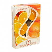 Свеча ароматическая чайная Апельсин 6шт 130274