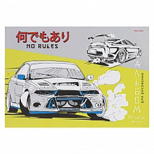 Альбом для рисования А4 24л склейка Рисунок автомобиля Проф-Пресс, 24-3749