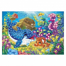 Мозаика из помпонов А4 Подводный мир Рыжий кот, М-5327