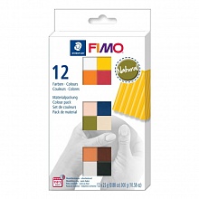 Пластика 12 цв., Staedtler Fimo soft Натуральные цвета по 25гр запекаемая, 8023С12-4