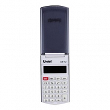 Калькулятор карманный  8 разрядов UNIEL UK-12 с крышкой черный, UK-12K