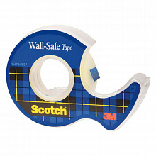 Клейкая лента с диспенсером 19ммх16,5м невидимая 3M Scotch Wall-Safe, 7100136397