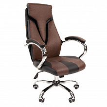 Кресло офисное Chairman 901 экокожа черная + коричневая CH-901