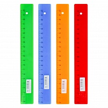 Линейка пластиковая 20см тонированная цветная ассорти Проф-Пресс, Л-9290