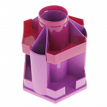 Подставка канцелярская фиолетово-розовая вращающаяся СТАММ Maxi Desk Violet ОР206