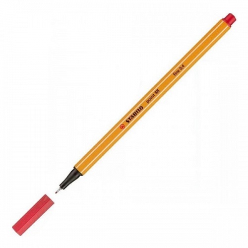 Ручка капиллярная 0,4мм светло-красные чернила STABILO POINT 88, 88/48