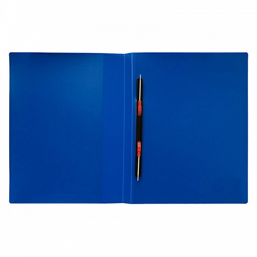 Папка с пружинным скоросшивателем А4 синяя LAMARK, CF0146-BL