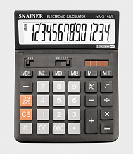 Калькулятор настольный 14 разрядов черный SKAINER SK-514M