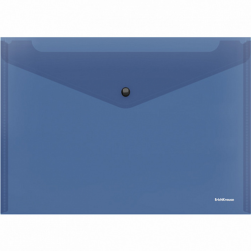 Папка-конверт с кнопкой А4 тонированная синяя Glossy Classic Erich Krause, 50260