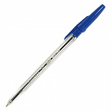 Ручка шариковая 1мм синий стержень масляная основа прозрачный корпус Corvina 40163/02