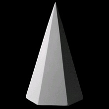 Фигура гипсовая Пирамида шестигранная 11х11х20см Мастерская Экорше 30-304