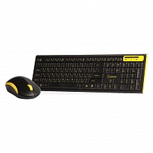 Комплект беспроводной клавиатура + мышь Smartbuy 23350AG, USB, желтый, черный, SBC-23350AG-KY