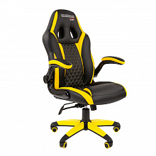 Кресло геймерское Chairman Game 15 экокожа черная + желтая, Game 15
