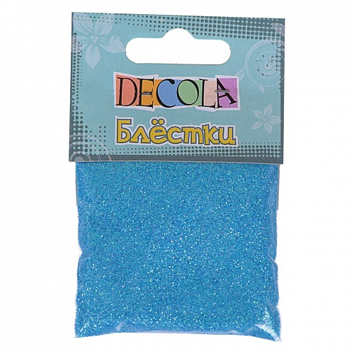 Блестки для декора 20г голубой радужное 0.3мм Decola W041-239-0,3