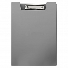 Доска с зажимом -папка А4 пластик серый Бюрократ, PD602grey