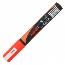 Маркер меловой  2,5мм оранжевый овальный флуоресцентный Uni Chalk PWE-5M