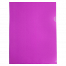 Папка-угол А4 пластик 0,18мм розовый Double Neon Бюрократ DNECPINK