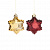 Украшение елочное Звезда золотая и красная 2шт, 6см, Феникс-Презент 78895