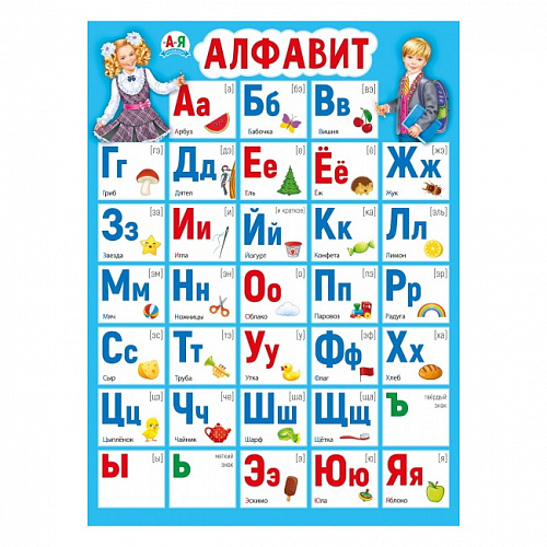 Плакат А2 Алфавит с названием букв МП 071.110