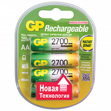 Аккумуляторная батарея GP AA Ni-Mh 2700mAh (цена за 1 шт.) 270AAHC-2DECRC4,450441