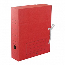 Короб архивный  75мм картон на завязках красная Бланкиздат, ASR7104