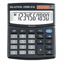 Калькулятор настольный 10 разрядов черный SKAINER SK-310II