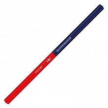 Карандаш двухцветный красно-синий незаточенный в пакете ВКФ, 1P-1390